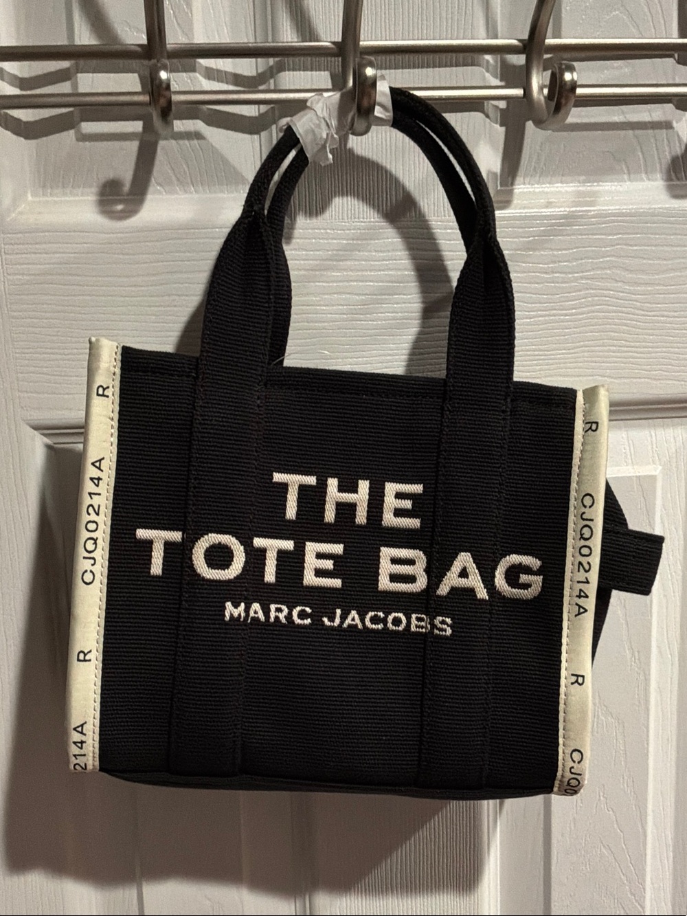 Marc Jacobs Black Canvas 'The Tote Bag' with Cream Trim